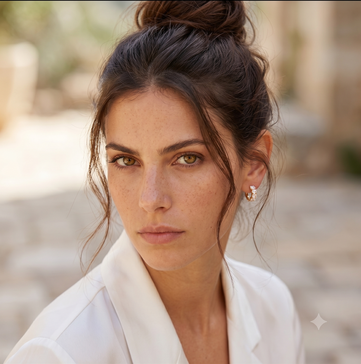 עגיל כסף חישוק אבנים 3.5 ממ